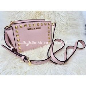 NWT MK MICHAEL KORS Selma Studded mini Messenger 32H4GSM3L - Blossom Org $298